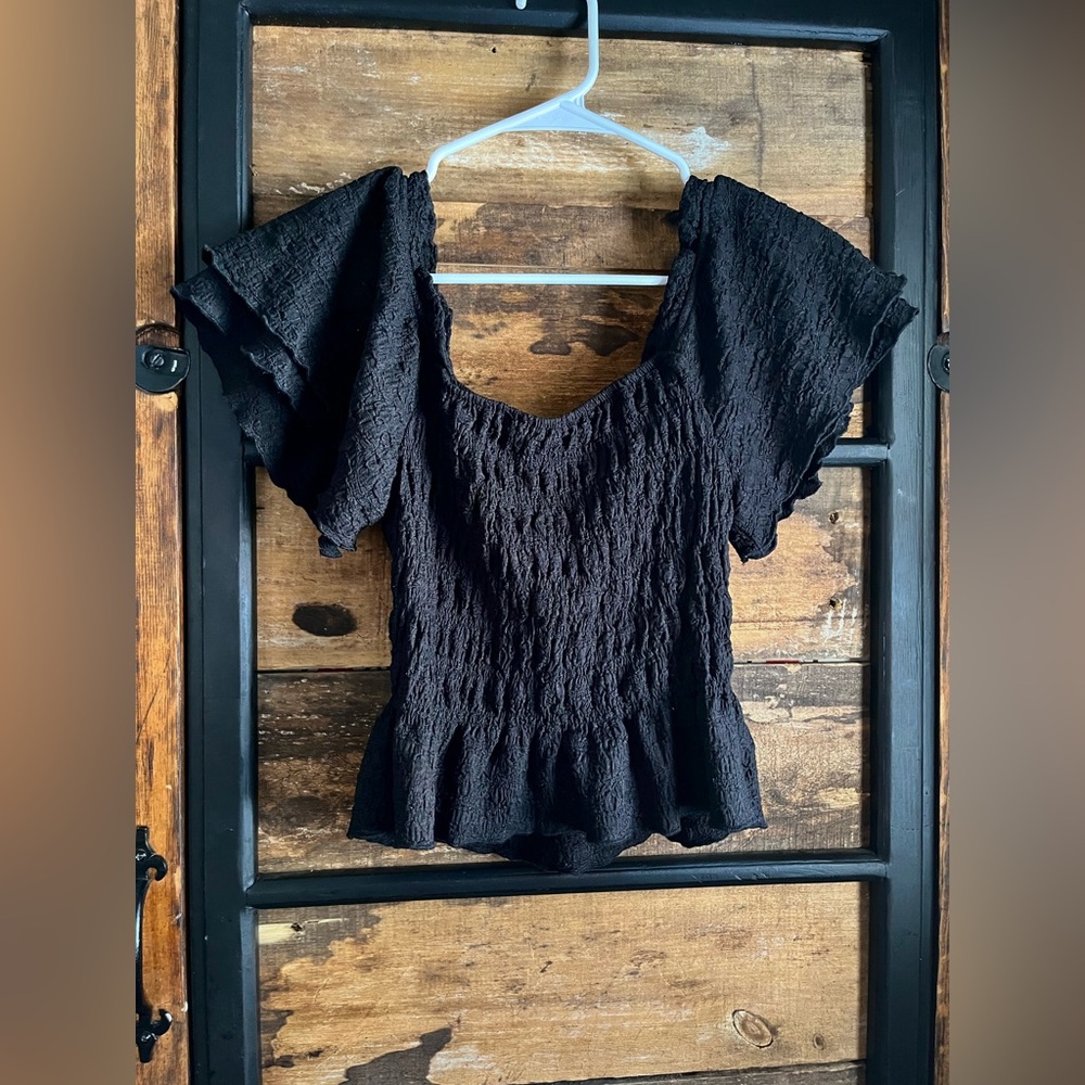 Celebrity Pink Black Textured Off-Shoulder Blouse - Picture 4 of 4